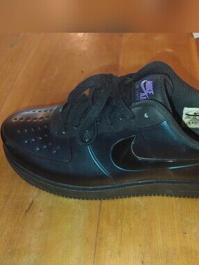 Nike Black AF1 Black "Court Purple" Foamposite